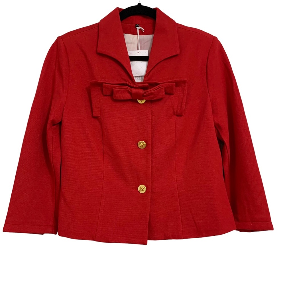 NWT Cabi #3035 Love Carol Beau Bow Trim Red Jacket/Blazer size 6